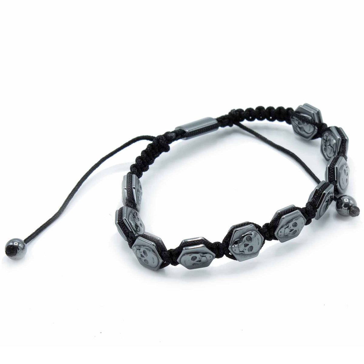 Halloween Skull Magnetic Hematite Shamballa Bracelet