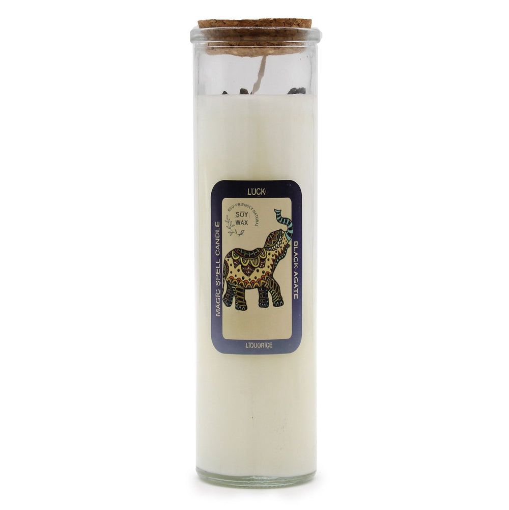 Black Agate Gemstone Soy Candle – Liquorice