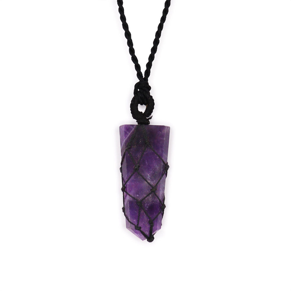 Laced Gemstone Pendant — Natural Stone