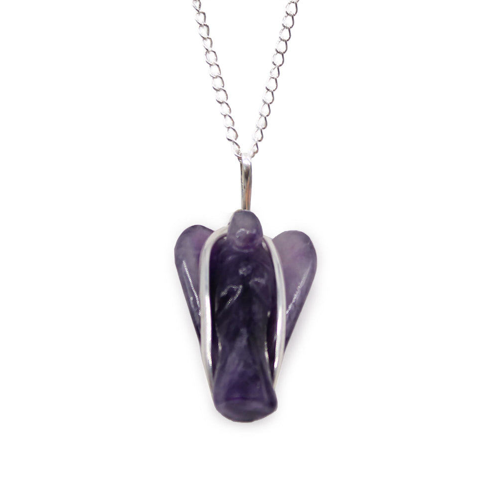 Gemstone Guardian Angel Pendant – Amethyst