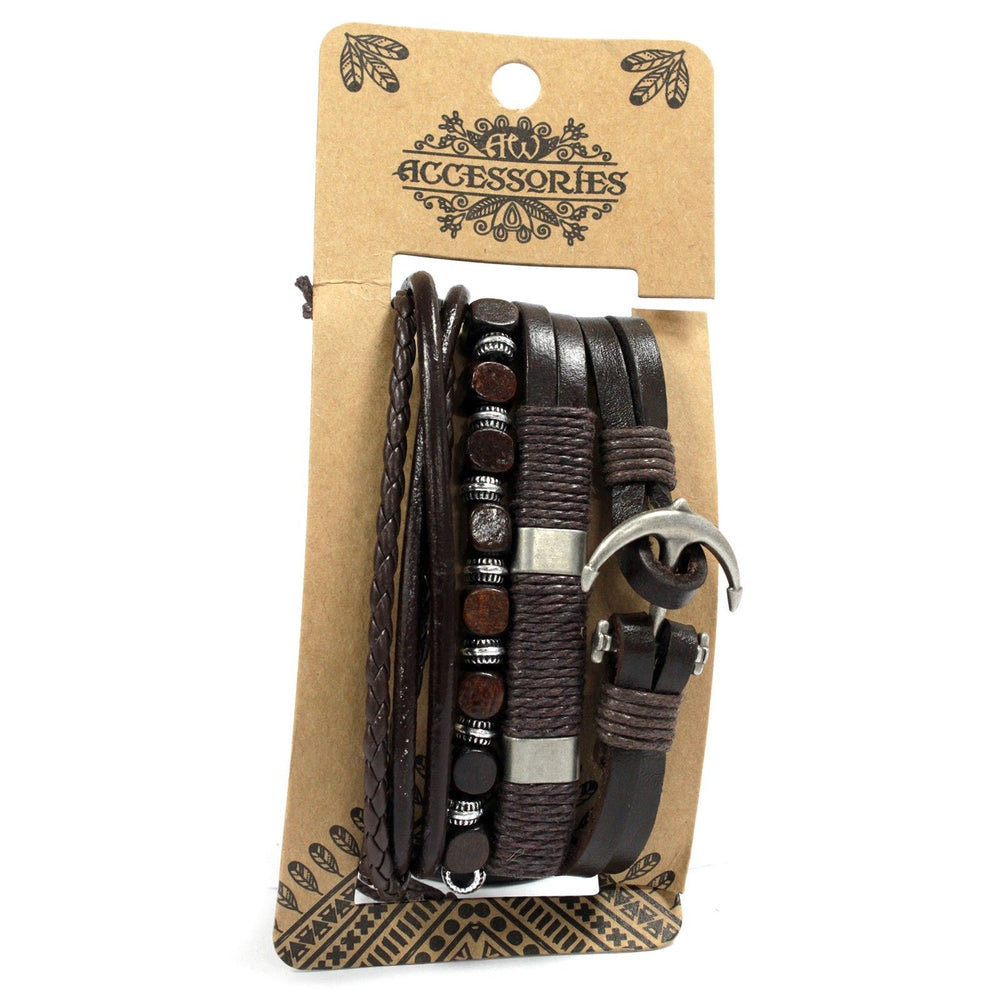 Men's Bracelet Sets – Metal & Leather (Assorted)