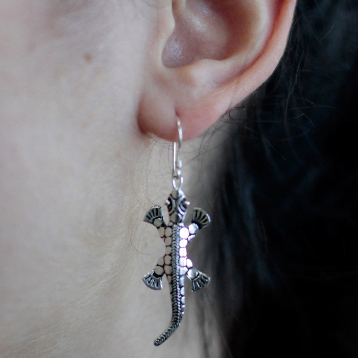 Silver Earrings – Lizards