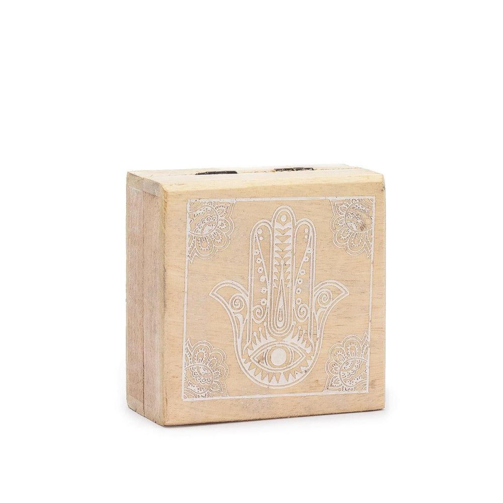 Wooden Boxes and Trays with Hamsa & Buddha — Signature
