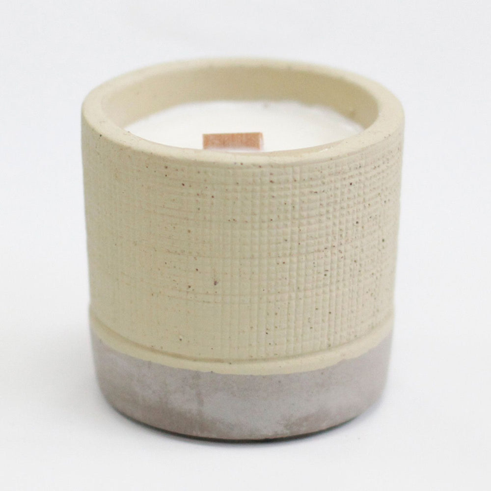 Concrete Wooden Wick Candle – Crackling Wick