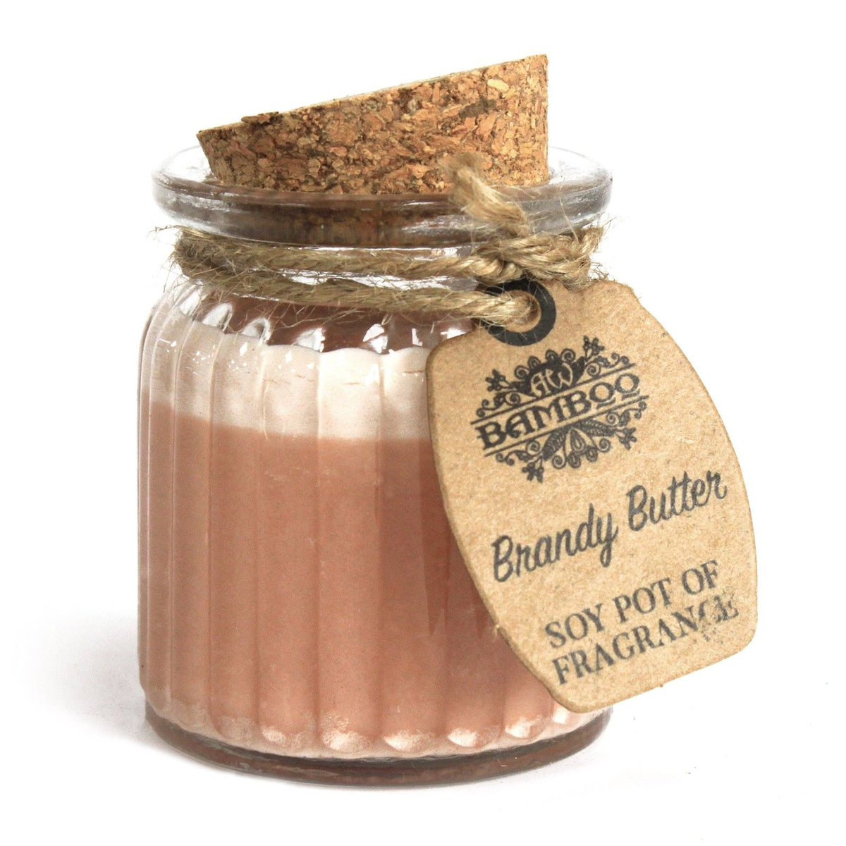 Amber soy wax fragrance candle pot in glass jar