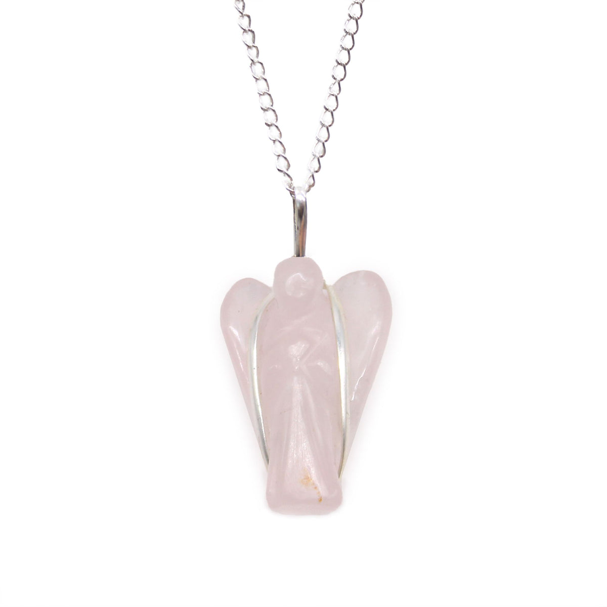 Gemstone Guardian Angel Pendant – Rose Quartz