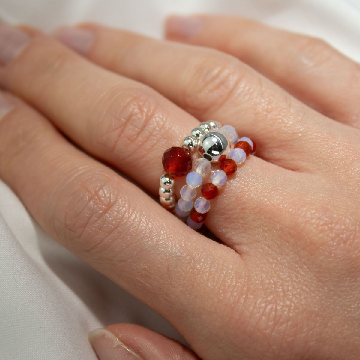 Nymph Spirit Gemstone Ring Set – Blood Moon