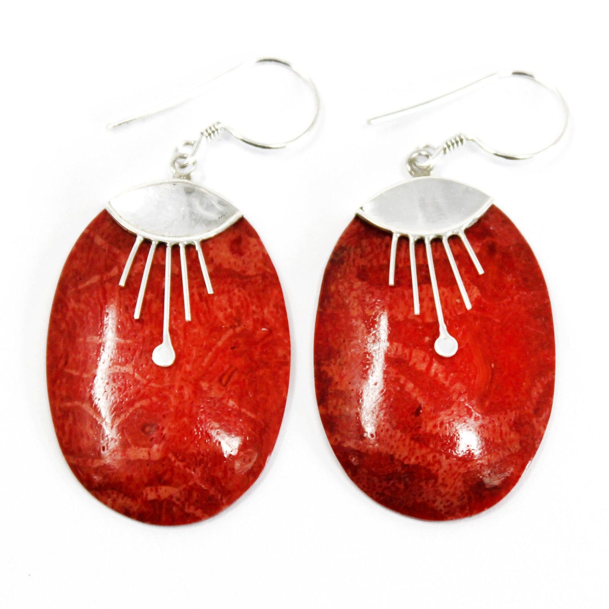 925 Silver Earrings – Oval Decor