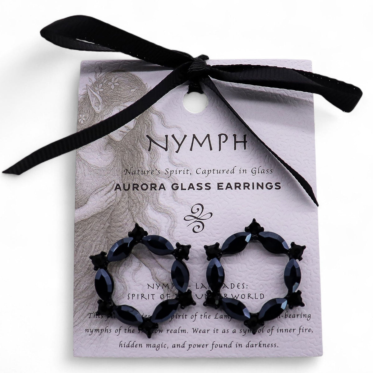 Nymph Aurora Jet Black Loop Earrings