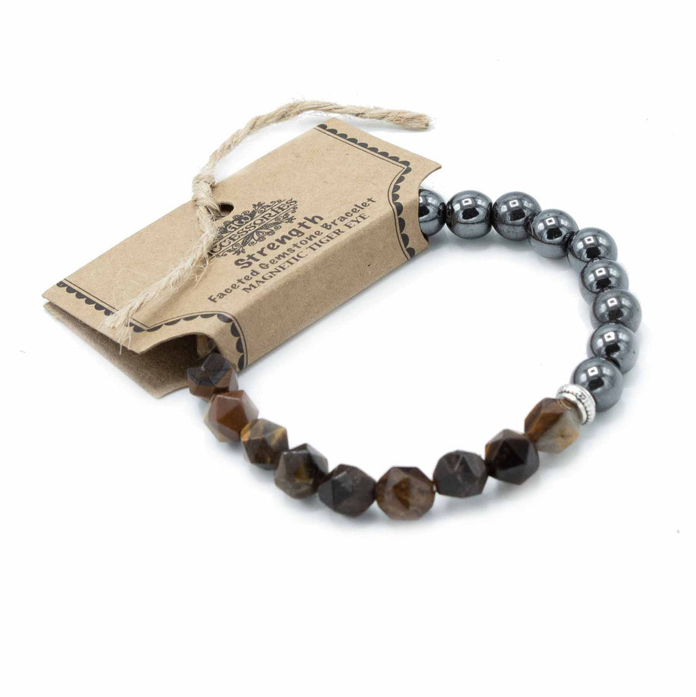 Faceted Gemstone Bracelet – Magnetic Tiger Eye