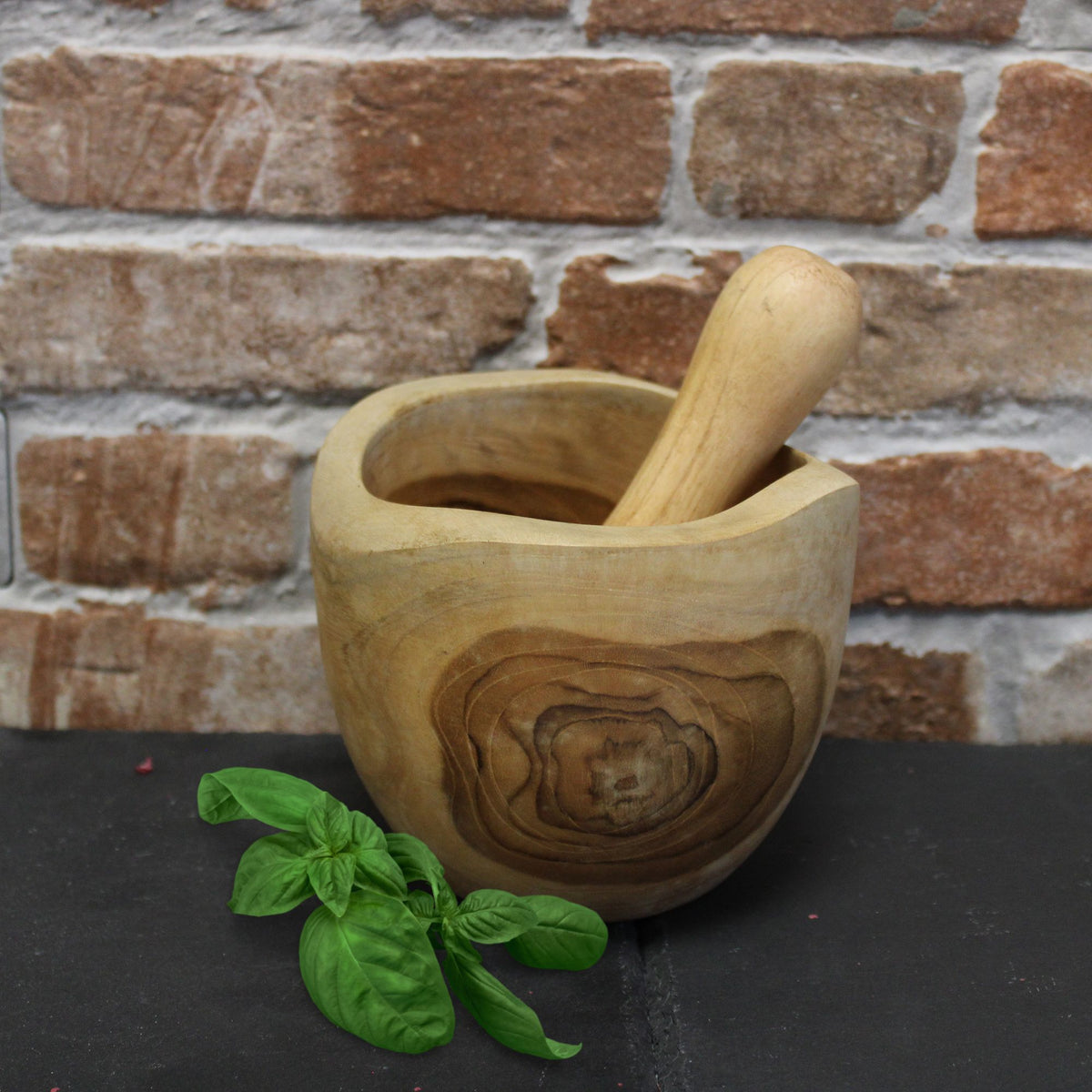 Ergo Teak Pestle & Mortar — Classic