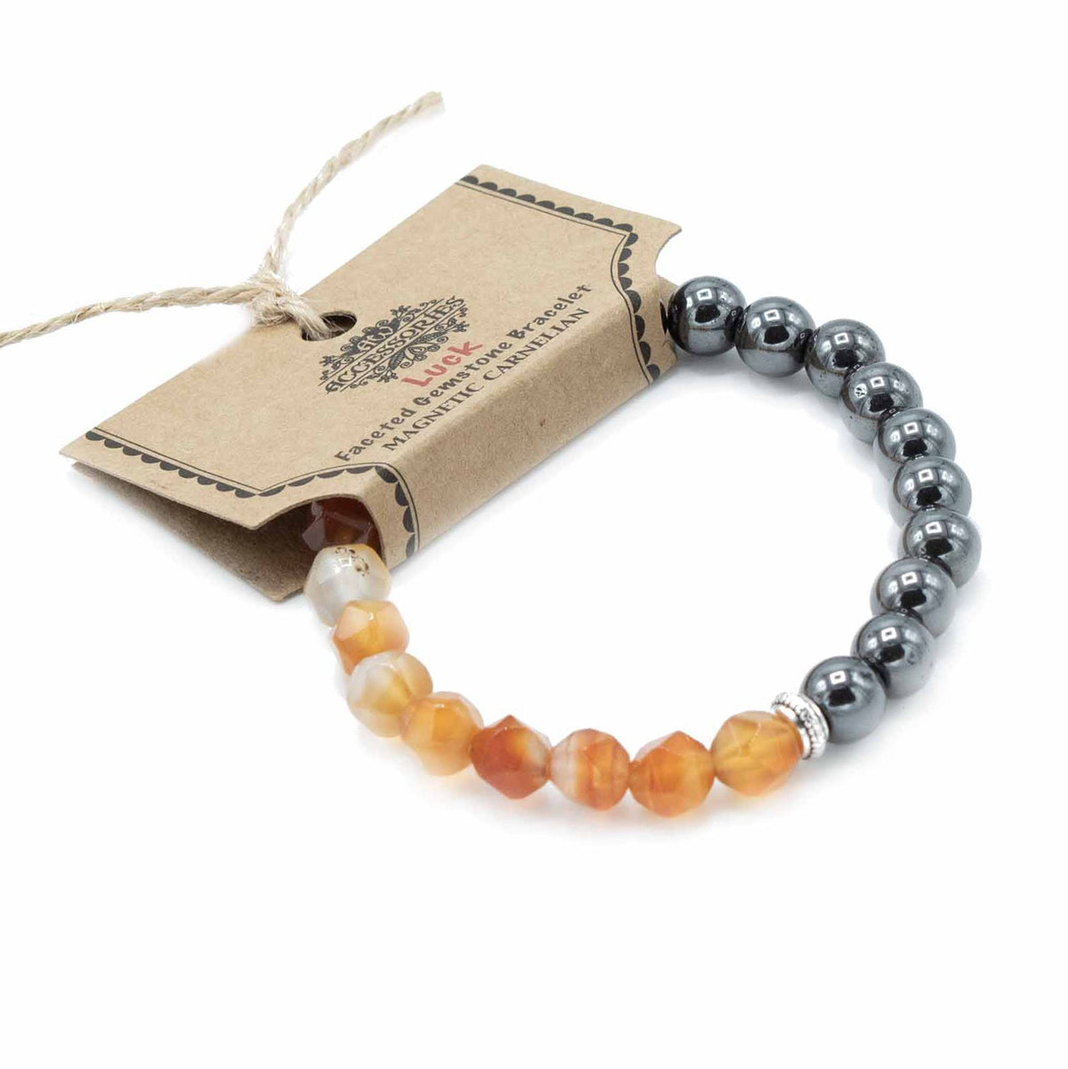 Faceted Gemstone Bracelet – Magnetic Carnelian